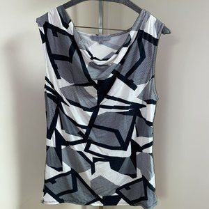 Classiques Entier Geometric Sleeveless Cowl Neck M